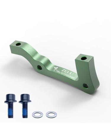 Zeno Rotor Adaptor - is to Post Mount Caliper, Front 203/ Rear 180 Green