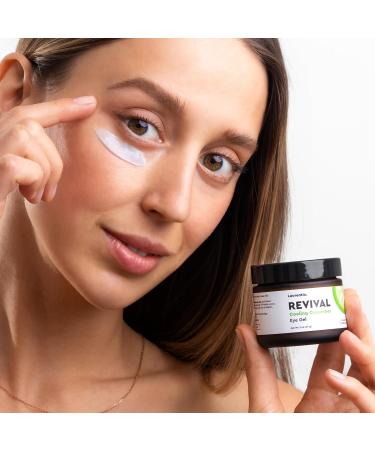 Revival Eye Gel by Laurentiu | Cucumber Eye Cream with Caffeine for Puffiness Dark Circles & Wrinkles - 2 oz | Anti-Aging Solution - Buy Online on GoSupps.com