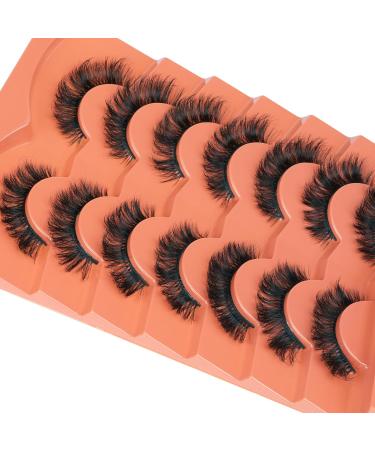 Natural Look False Eyelashes 15mm Wispy Cat Eye Lashes That Look Like Extensions 5D Volume Fake Lashes CC Curl Fluffy Eyelash 7 Pairs by JIMIRE - Buy Online on GoSupps.com