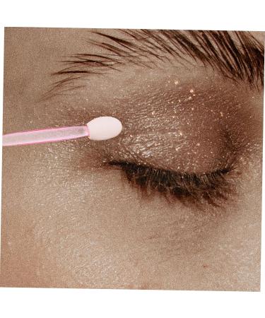 BELLIFFY 100pcs Eye Shadow Stick Girl Eyeshadow Makeup Brush Dual Side Eyeshadow Brushes Pink Rubber Cotton 6.20X0.50X0.50CM Pink - Buy Online on GoSupps.com