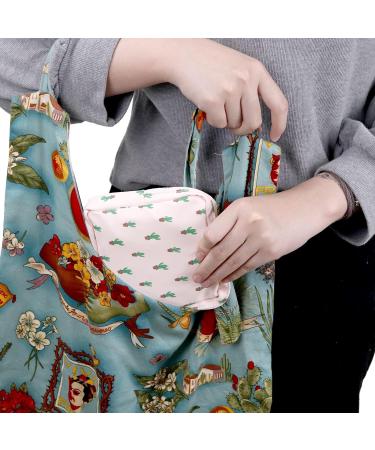 Sanitary Napkin Storage Bag - Pack of 4 Portable Pouch for Menstrual Cup - Reusable Teen Feminine Products Pouch - 5x5 inches - Cactus Design - Buy Online on GoSupps.com