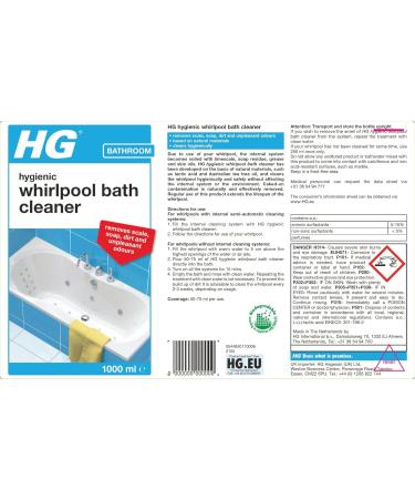 HG Hygienic Whirlpool Bath Cleaner - 1L | Effective Jacuzzi & Hot Tub Cleaner | Removes Scale, Grease, Soap, Oil & Odours - Buy Online on GoSupps.com