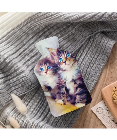 Pretty Cat Hot Water Bottle with Plush Cover - Hand Warmer for Adults & Children | 26.5x15.3cm - Shop Internationally - Buy Online on GoSupps.com