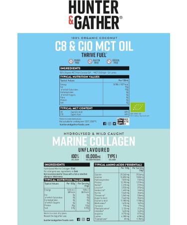 Hunter & Gather Optimal Keto Health Bundle: C8 & C10 MCT Thrive Fuel and Marine Collagen Powder for Men and Women - Buy Online on GoSupps.com