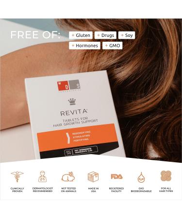 DS LABORATORIES Revita Tablets Hair Growth Supplement - Promotes Thicker, Fuller Hair in Men and Women - Biotin, Vitamin D, Iron - 30 Day Supply, 30 Count - Buy Online on GoSupps.com