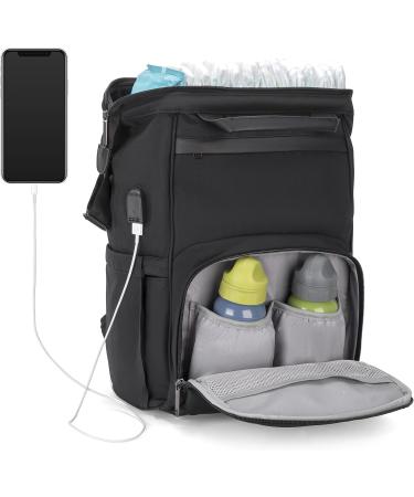 Osann Diaper Backpack - Large Capacity Black Oxford | Ultimate Storage + Phone Port - Buy Online on GoSupps.com