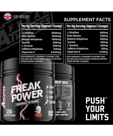 Freak Power Pre Workout 320g Pre Workout Powder (Strawberry Slush) - Buy Online on GoSupps.com