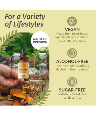 HERBAMAMA Liquid Drops Kit - Bundle of Super Immune Mushroom Complex and Mullein Leaf Tincture 4 fl oz - Vegan Non-GMO Sugar & Alcohol-Free - 2 Pack - Buy Online on GoSupps.com
