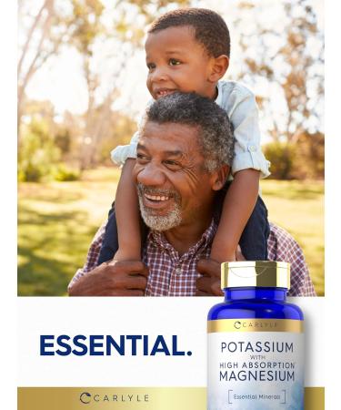 Carlyle Potassium Magnesium Supplement | 90 Capsules | High Absorption | Vegetarian Non-GMO & Gluten Free - Buy Online on GoSupps.com