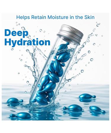 BLue Copper Peptides Serum Capsule for Face Anti-Aging Serum Peptides Collagen Renewal GHK-Cu Hyaluronic Acid Anti Wrinkle Moisturizing Hydrating and Firming - Buy Online on GoSupps.com