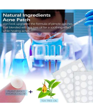 VonTeok Acne Pimple Patches (144 Patches) Ultra-Thin Hydrocolloid Stickers with Tea Tree Oil for Fast Redness Relief & Concealment of Zits Blemishes Spots - Buy Online on GoSupps.com