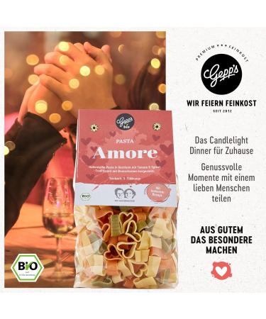 Gepp's Delicatessen Candlelight Dinner Surprise Bag | Romantic Gift Set with Heart-Shaped Pasta Organic Pesto Genovese & Italian Delicacies for Two - Buy Online on GoSupps.com