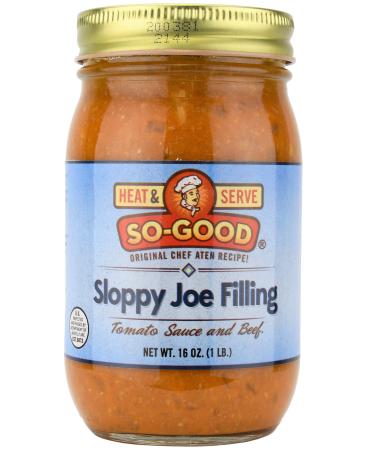 So-Good Sloppy Joe Filling with Ground Beef 16 oz Jar - Just Heat and Serve