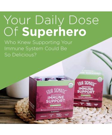 Four Sigmatic Adaptogen Immune Support - Chaga & Elderberry - 6 Bottles (2.5 fl oz Each) | Boost Your Immunity - Buy Online on GoSupps.com