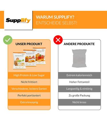 Buy Supplify Protein Chips (Paprika Vegan) - Delicious Protein Snack for Weight Loss & Muscle Building - 12x50g Pack - Buy Online on GoSupps.com