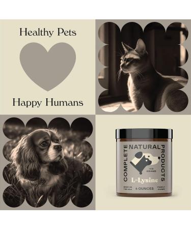 L-Lysine Powder for Pets - 4oz | Pure L-Lysine by Complete Natural Products | Boost Immune Health - Buy Online on GoSupps.com