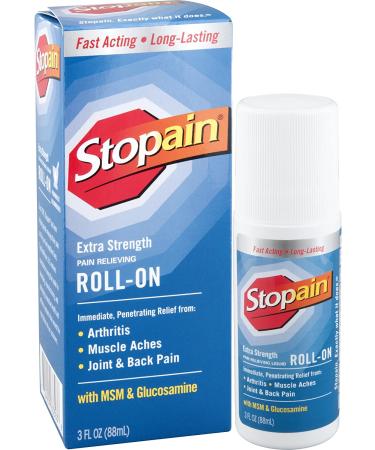 Stopain Extra Strength Pain Relief Roll-On 3oz (2 Pack) - Fast Acting Relief - Buy Online on GoSupps.com