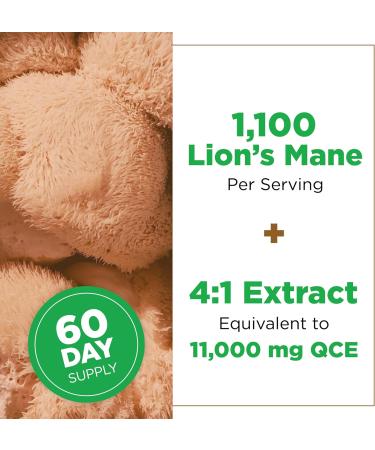 Plantvital Lions Mane Supplement - Organic Lion's Mane Mushroom Capsules 11 000mg (10:1 Extract) with 40% Polysaccharides - Immune System and Normal Brain Support Nootropic -2 Month Supply- 120 Count - Buy Online on GoSupps.com