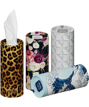 TiShoo Extra Soft 4-Latz handkerchiefs with moisturizer |For cup holders in the car at home and travel |16 tubes in plastic -free packaging |Mixed/Soho Mixed/Soho 16 pieces (1 Pack)