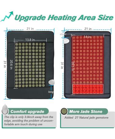 UTK Upgrade Far Infrared Heating Pad - Natural Jade Heat Pad with Memory Function Controller | Adjustable Time and Temperature | 21x31 - Buy Online on GoSupps.com