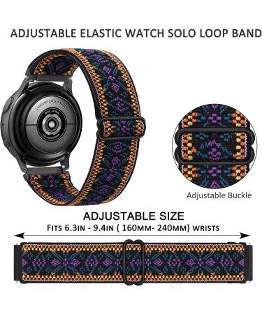 2 Pack Adjustable Elastic Bands for Garmin Venu/Venu 2 Plus/Venu Sq - Soft Replacement Wristband Strap for Garmin Smart Watches - Fashion Green & Purple - Buy Online on GoSupps.com