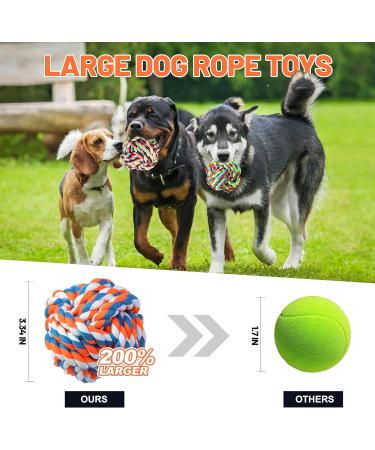 GASAPET Extra Large Dog Chew Rope Toys for Aggressive Chewers 5 Pack Durable Dog Balls for Medium Large Breeds Dental Cotton Dog Rope Toys Puppy Teething Chew Toys Interactive Dog Toys 5pcs Large - Buy Online on GoSupps.com