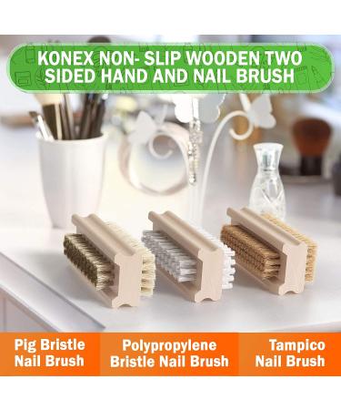 Konex Non-Slip Two-Sided Hand and Nail Brush - Heavy Duty Fingernail Scrubber for Travel and Mechanics - Buy Online on GoSupps.com