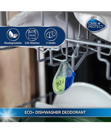 Long-Lasting Lemon Fragrance Eco+ Deodorant for Dishwasher | 2 Shells, Up to 120 Washes | Eliminates Bad Odours - Buy Online on GoSupps.com