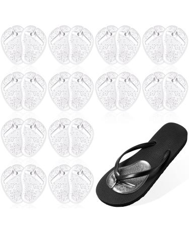 12 Pairs Gel Metatarsal Pads for Thong Sandals Flip Flops  Clear Forefoot Cushion Inserts Anti Slip Sandal Insoles Soft Self Adhesive Foot Grip Pads for Women Men Metatarsal Support and Pain Relief