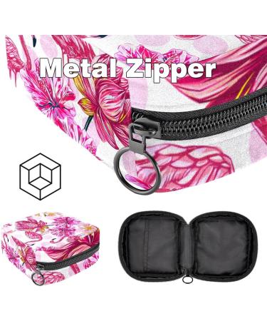 Period Pocket Bag for Women | Zippered Tampon & Cosmetic Organizer | Tropical Pink Flamingo Design - Buy Online on GoSupps.com