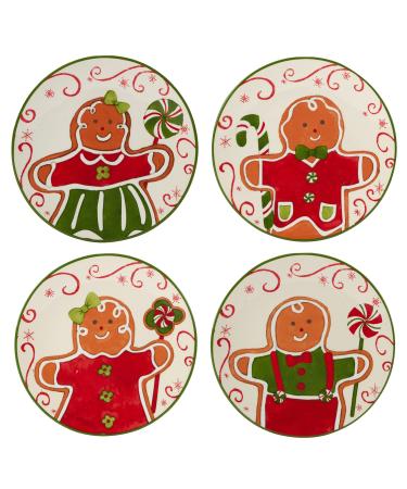 Certified International Holiday Magic Gingerbread 6" Canape/Luncheon/Snack Plates Set of 4
