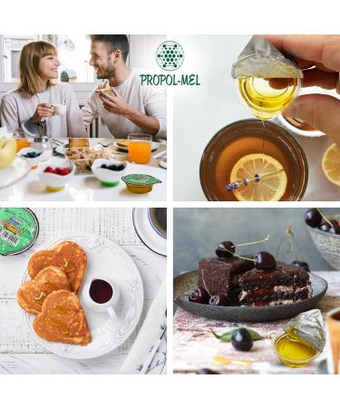 Propol-mel Polyfloral Honey in Monodoses - 20g x 60 Units | 100% Natural and Pure Honey from Romania | Sweet and Suave | Perfect for Tea Coffee Desserts and More - Buy Online on GoSupps.com