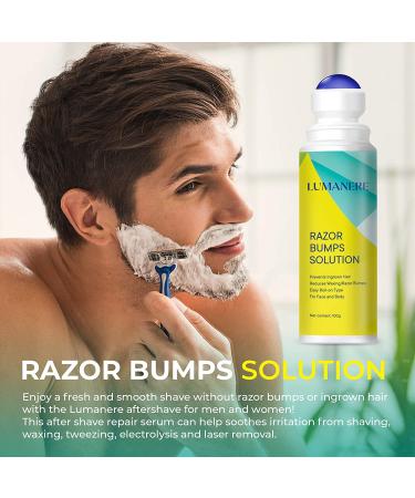 Lumanere Razor Bumps Solution + Hair Inhibitor After Shave Serum | Roll-on for Bikini, Legs, and Underarms - Men and Women - Buy Online on GoSupps.com
