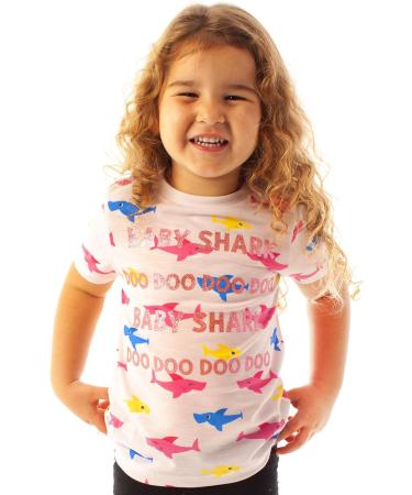 Baby Shark Glitter Pink Girl's T-Shirt | All-Over Print | 3-4 Years - Buy Online on GoSupps.com