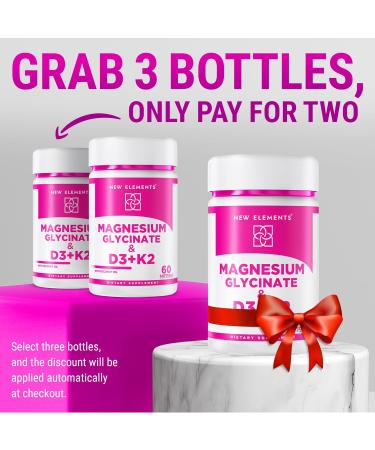 Magnesium Glycinate 500mg with High-Potency Vitamin D3 10 000 IU & Vitamin K2 200mcg | Enhanced with Coconut Oil for Optimal Absorption | Non-GMO Gluten-Free Sugar-Free Softgels (60 softgels) - Buy Online on GoSupps.com