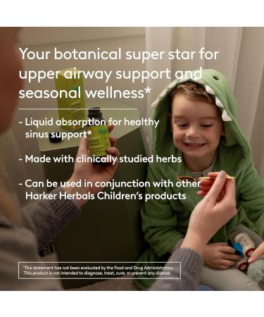 Harker Herbals Children's Ear Nose & Throat Syrup, Herbal Formula for Sinuses & Seasonal Wellness Includes Echinacea, Pelargonium & Elderflower, Plant-Based - 5.1 Fl oz (30 Servings) - Buy Online on GoSupps.com