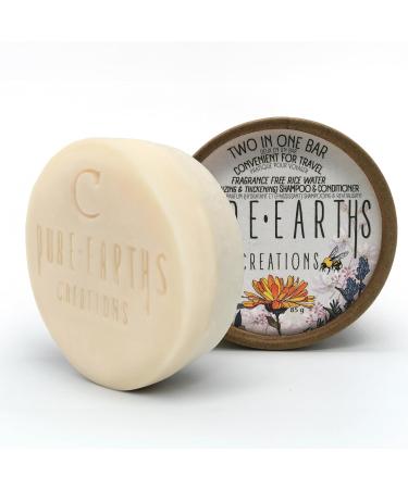 Pure Earths Creations Two In One Shampoo & Conditioner Bar (Fragrance Free Rice Water - With Travel Case) Fragrance Free Rice Water (With Travel Case) - Buy Online on GoSupps.com