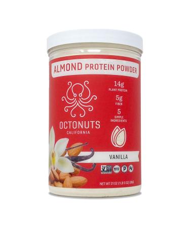 Octonuts Vanilla Almond Protein Powder, 21 Ounce, Made with California Almonds, 14g Plant Based Protein, Keto, Paleo Friendly, Vegan, Gluten Free, 17 Servings