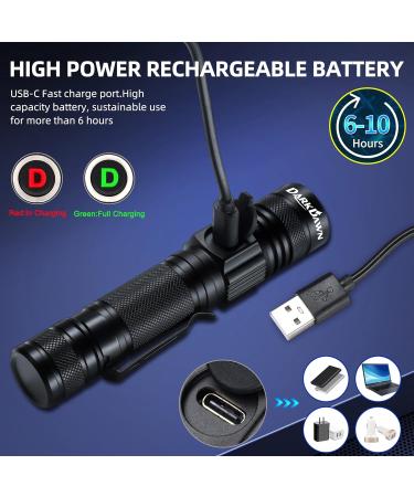 DARKDAWN UV Torch Flashlight 365nm Light USB Rechargeable Ultraviolet LED Blacklight Powerful Woods Lamp Portable Mini Detector for Pet Urine Stains Uranium Glass Money Resin Curing Fluorescent Uv 365nm Light/Blue - 1 Pack - Buy Online on GoSupps.com