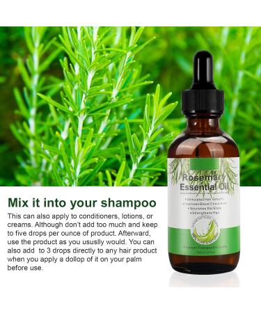 Rosemary Essential Oil for Hair Growth +Rosemary Shampoo for Hair - 100% Pure Organic Nourishes Scalp Stimulates Hair Growth - Buy Online on GoSupps.com