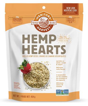 Manitoba Harvest Hemp Organic Max Protein Powder Unsweetened 454g with 20g protein and 4.5g Omegas 3/6 per Serving & Hemp Hearts 454g - Buy Online on GoSupps.com