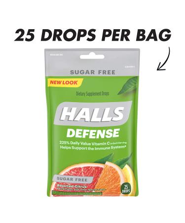 HALLS Defense Citrus Sugar Free Vitamin C Drops - 300 Total Drops - Buy Online on GoSupps.com