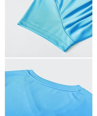 MAGCOMSEN Women's Short Sleeve V-Neck T-Shirt UPF 50+ Sun Protection Waterfall Blue XL - Buy Online on GoSupps.com