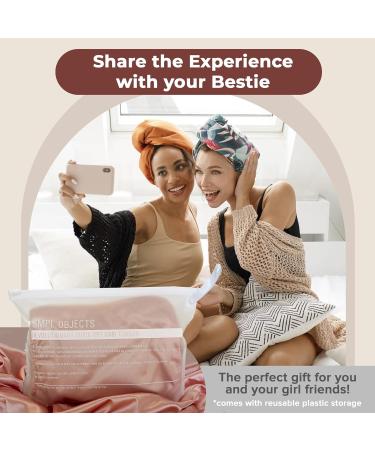 SMPL Objects Microfiber Hair Wrap Towel for Curly Hair - Double-Layer Satin Turban Towel for Women in Pink - Buy Online on GoSupps.com