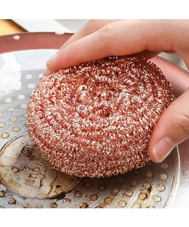 Copper Scouring Pads - 6pcs Heavy Duty Copper Dish Scrubbers | Ovens Pot Copper Wire Ball for Kitchen Cleaning | Metal Dish Scrubber for Pots & Pans Copper-Plated Steel Wool Brush (Random Color) - Buy Online on GoSupps.com