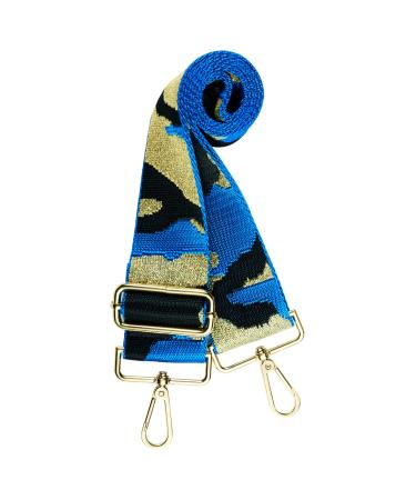 chushui Blue Purse Strap,2" Wide Crossbody Replacement Strap,Guitar Style Shoulder Strap for Bag,Handbag Blue Camo