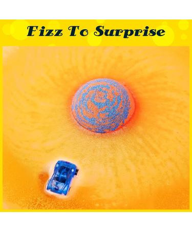 Kids Bath Bombs Set - 6pc Extra Large Organic Fizzy Bath Bombs with Toy Car Surprise - Handmade with Natural Oils for Boys and Girls - Fun Birthday Gift Idea - Buy Online on GoSupps.com
