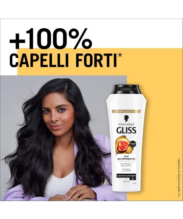 Gliss Gliss Schwarzkopf Gliss 2-in-1 Nutrition Shampoo & Conditioner Healthy Hair Softness and Brightness for Normal Hair with Hydrolyzed Keratin and Floral Nectar Pack of 6 x 250 ml - Buy Online on GoSupps.com