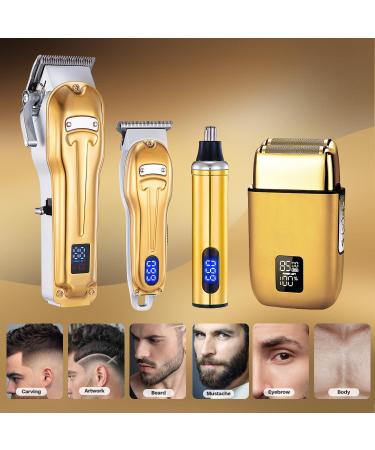 Roziapro Professional Hair Clippers for Men Zero Gapped T-Blade Trimmer Cordless Nose Hair Trimmer Electric Foil Shaver Rechargeable Hair Grooming Set with LED Display (Gold) Gold01 - Buy Online on GoSupps.com