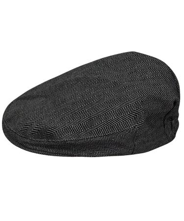 mintgreen Baby Boys Flat Cap Kids Gentleman Herringbone Tweed Newsboy Baker Boy Hat 3-6 Months Black